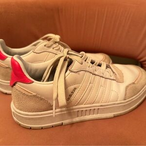 Adidas hot pink & cream sneakers